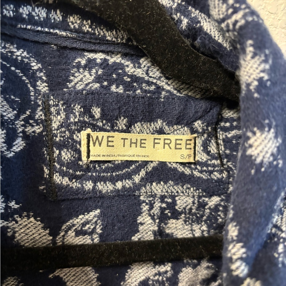 We The Free people bandana jacquard Jacket in indigo color - Picture 4 of 6